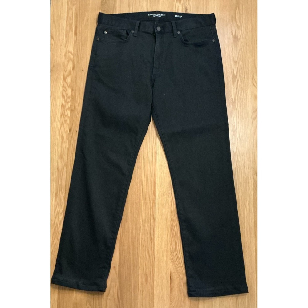 Banana Republic Traveler Pants Black Stretch 5 Pocket Slim Fit 34x30 Mens